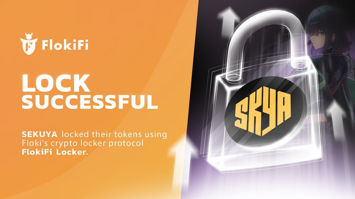 Sekuya has just securely locked $1.15 million in $SKYA tokens for a 12-month period using #Floki's mainstream DeFi locker protocol, #FlokiFi Locker!

@sekuyaofficial is a GameFi project that aims to revolutionize the gaming landscape with a community-driven approach in a new