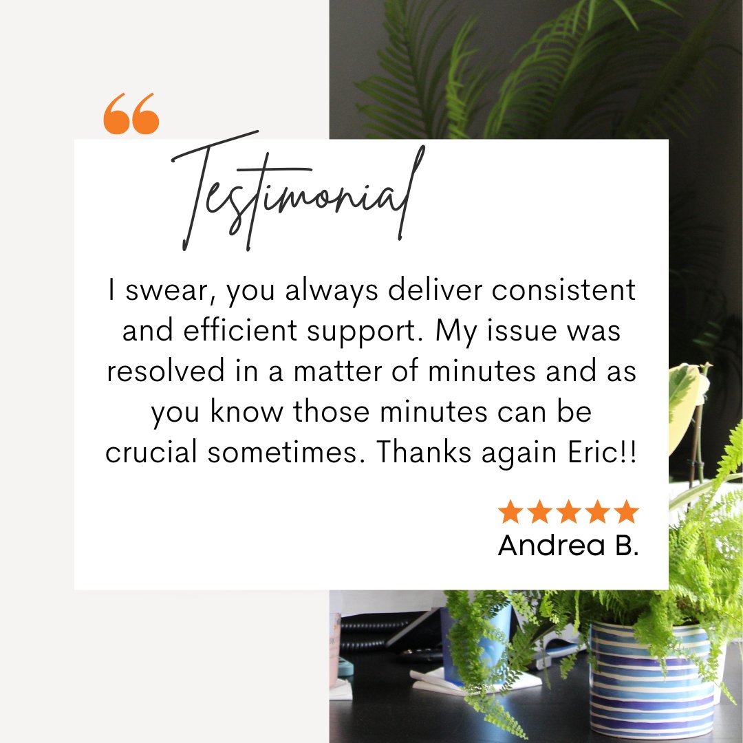 We get lots of positive feedback, but this one was too good not to share! We have an amazing team.  If you haven't experienced our customer support yet - you're missing out!  Give us a call today so we can knock your socks off too!

#cybersecurity #customersupport #itsupport