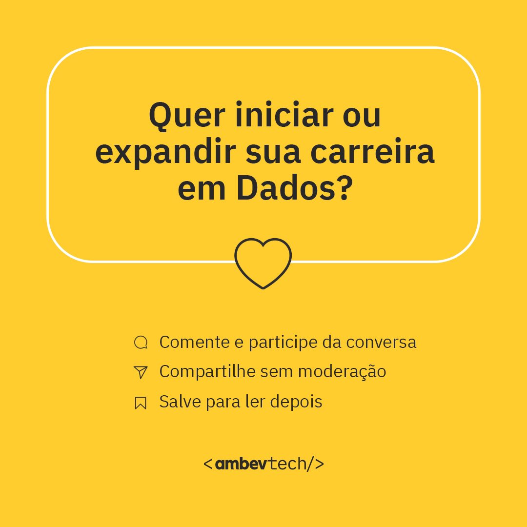 ambevtech's tweet image. Será que você conhece tudo sobre a Carreira em Dados? Se você se interessa por esta área com ampla valorização no mercado tech, este post é pra você! Vem ver.

#AmbevTech #Dados #TechAndCheers