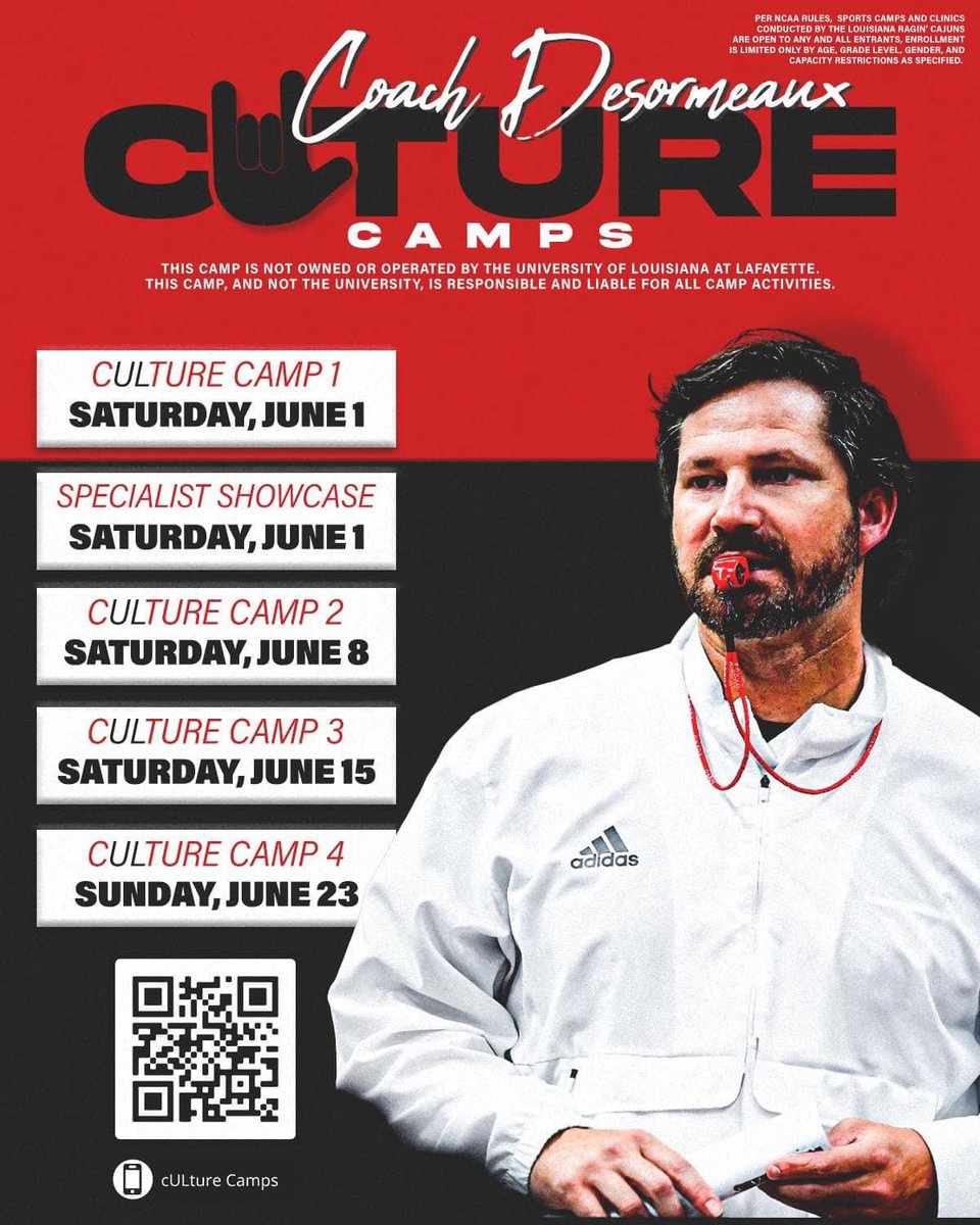 Camp with the Cajuns this summer! 🤟🏼