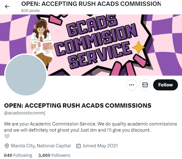 IBGDARAGON's tweet photo. sa mga victims ni @acadssssbcommj wag niyo sila tantanan kahit magpalit sila username. lalabas pa rin un nila pag sinearch ng iba.
โผ๏ธ Wag po kayo magpapagawa ng academic commissions
#studytwt #studyph #commissionph #commissionsph #acadsph https://t.co/oGA0vyO0Fr