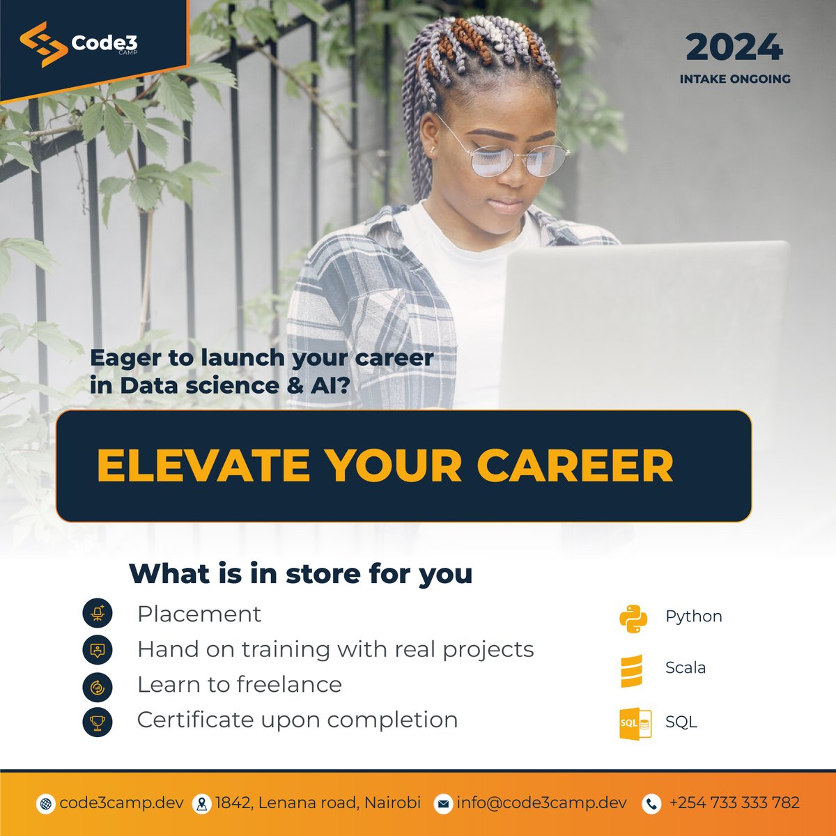 Code3Camp (@code3camp) on Twitter photo Have you enrolled yet?
Nurturing World-Class Data Scientists and Engineers🚀👇
Enrol here: forms.gle/HrTU7hE8pAio7h…
Website: code3camp.dev
#AI #DataScience #Engineering Have you enrolled yet?
Nurturing World-Class Data Scientists and Engineers🚀👇
Enrol here: forms.gle/HrTU7hE8pAio7h…
Website: code3camp.dev
#AI #DataScience #Engineering