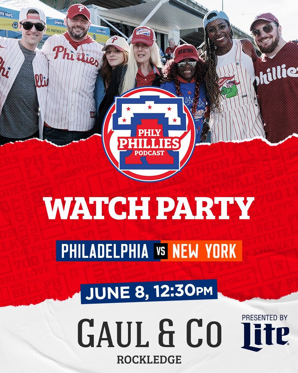 PHLY_Sports's tweet photo. London Series Watch Parties ⚾️ 🇬🇧

Come join the @PHLY_Phillies crew for the #Phillies London Series vs the Mets!

We're also giving away FREE TICKETS to an upcoming game!

All you have to do is register for this FREE EVENT below ⬇️
GAME 1️⃣: https://t.co/h1ukr7tPRG https://t.co/HbyX3Y3st3
