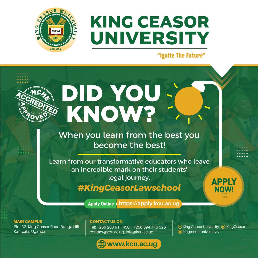 To beat the best, you have to be the best

Get to know 146 ways on what to do when a gun is pointed at you, only at King Ceasor University

Apply online on kcu.ac.ug today

#Kingceasorlawschool