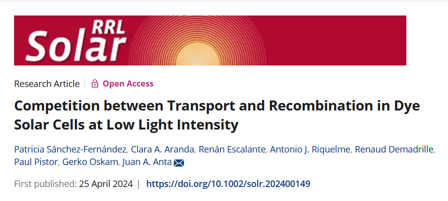 💡 Platform-ZERO is thrilled to be acknowledged in a publication by Solar RRL!
This article shows that DSCs lose  efficiency in low indoor light due to electron trapping in the  photoanode, affected by TiO2 quality and electrolyte composition.
Read here ➡ lnkd.in/ez7q9asw