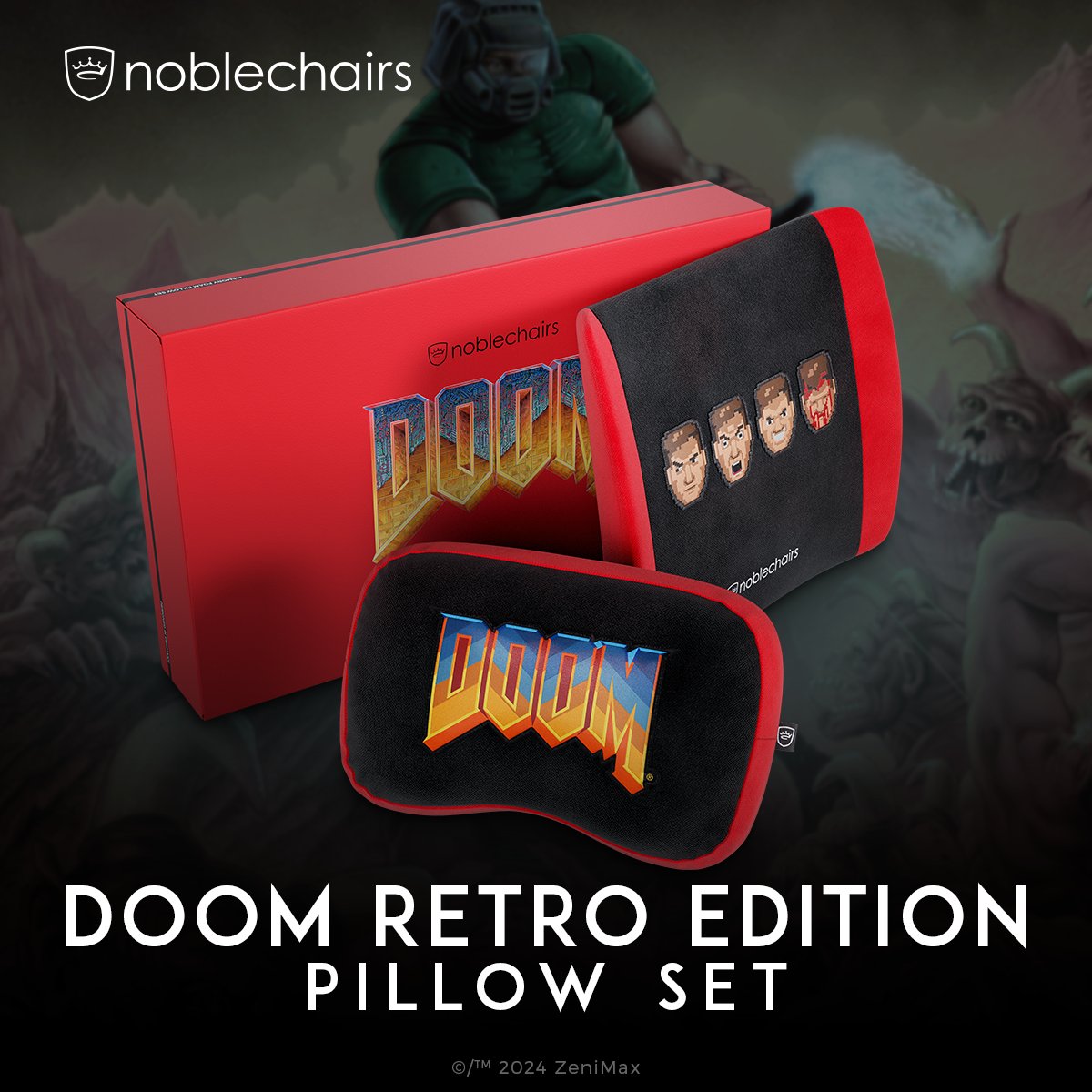 With our DOOM Retro Pillow Set, we're bringing the past back to the future. Rip and Tear: nbl.club/DOOMRETROX