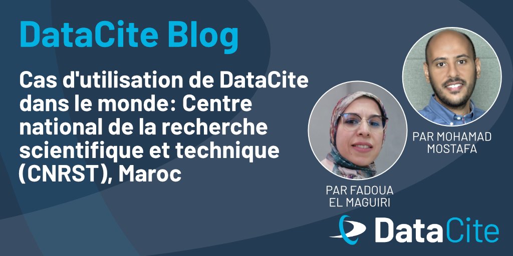 Fadoua El Maguiri explique comment et pourquoi ils utilisent les services DataCite au Centre National de la Recherche Scientifique et Technique, Maroc. En savoir plus sur les différentes étapes de l'intégration avec DataCite 👇 doi.org/10.5438/81gd-y… #CommunityDriven #UseCase