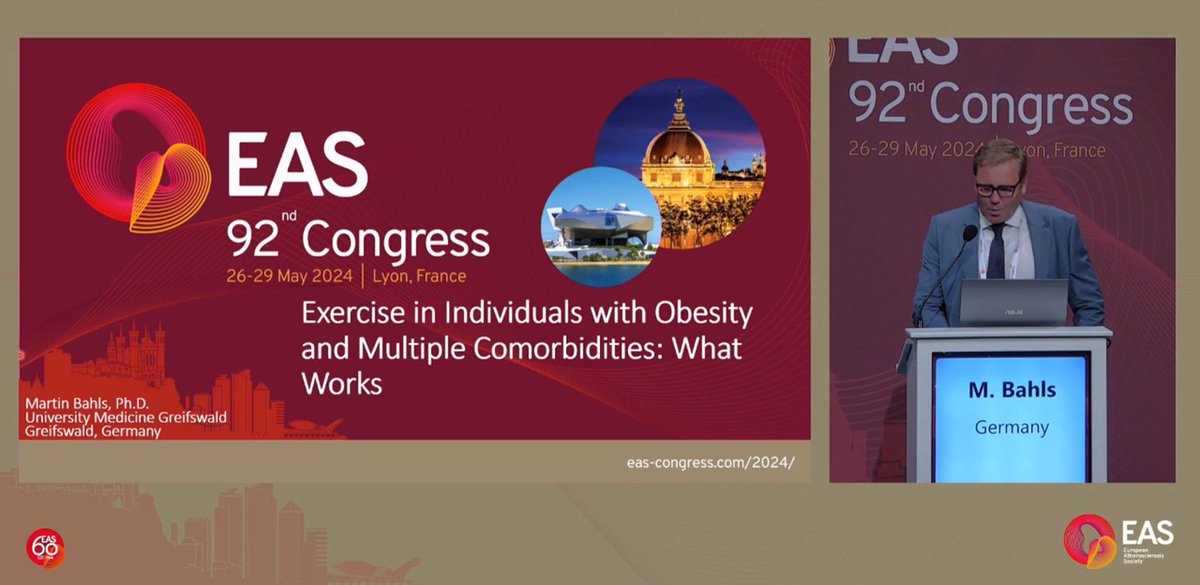 Outstanding approach to #atherosclerosis focusing on exercise
✍️Inactivity as a key component of atherogenesis
✍️Metabolic phenotypes: from hepatocyte to myocardial infarct
✍️Exercise barriers in obesity
✍️Comorbidities also benefit from regular #physicalactivity
#EAScongress2024