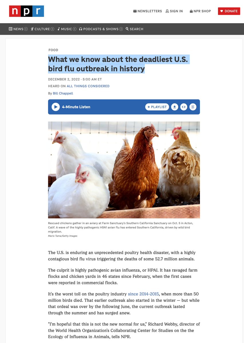 We JUST HAD the worst bird flu outbreak in human history. 1/4 of the egg laying chickens on earth just died. You missed it, completely. COVID was the cover-up. They didn't want you to know the real virus was in the food supply.