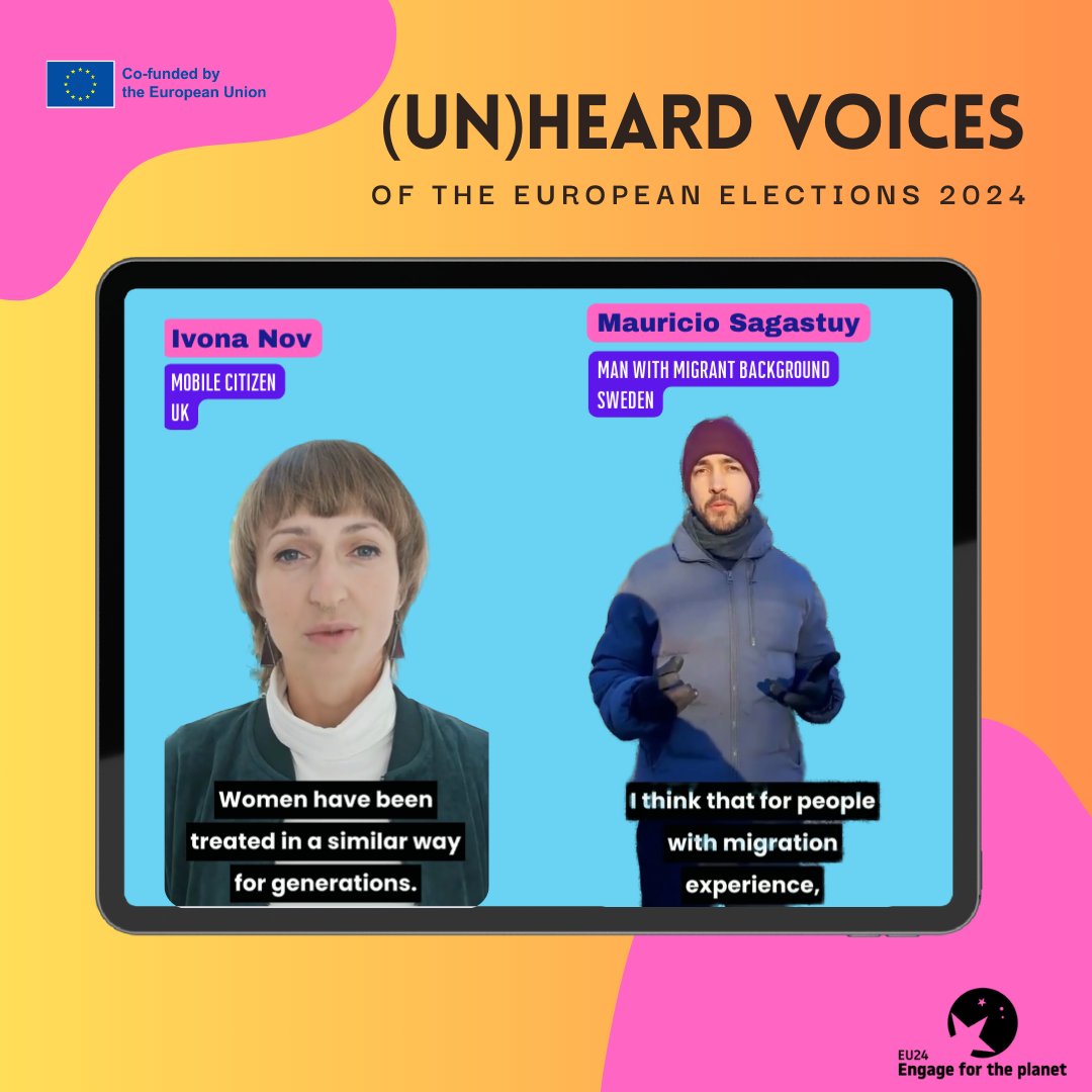 @EU24_4THEPLANET aims at raising awareness about the next #EUelections & their implications for everyone🗳

👩‍🦰Ivona, mobile citizen in 🇬🇧 from 🇵🇱 - bit.ly/4bAwBVT

🧔‍♂️Mauricio, person w/ migrant background in 🇸🇪 - bit.ly/44XJarP

🌐 bit.ly/3QAD8aA 📲