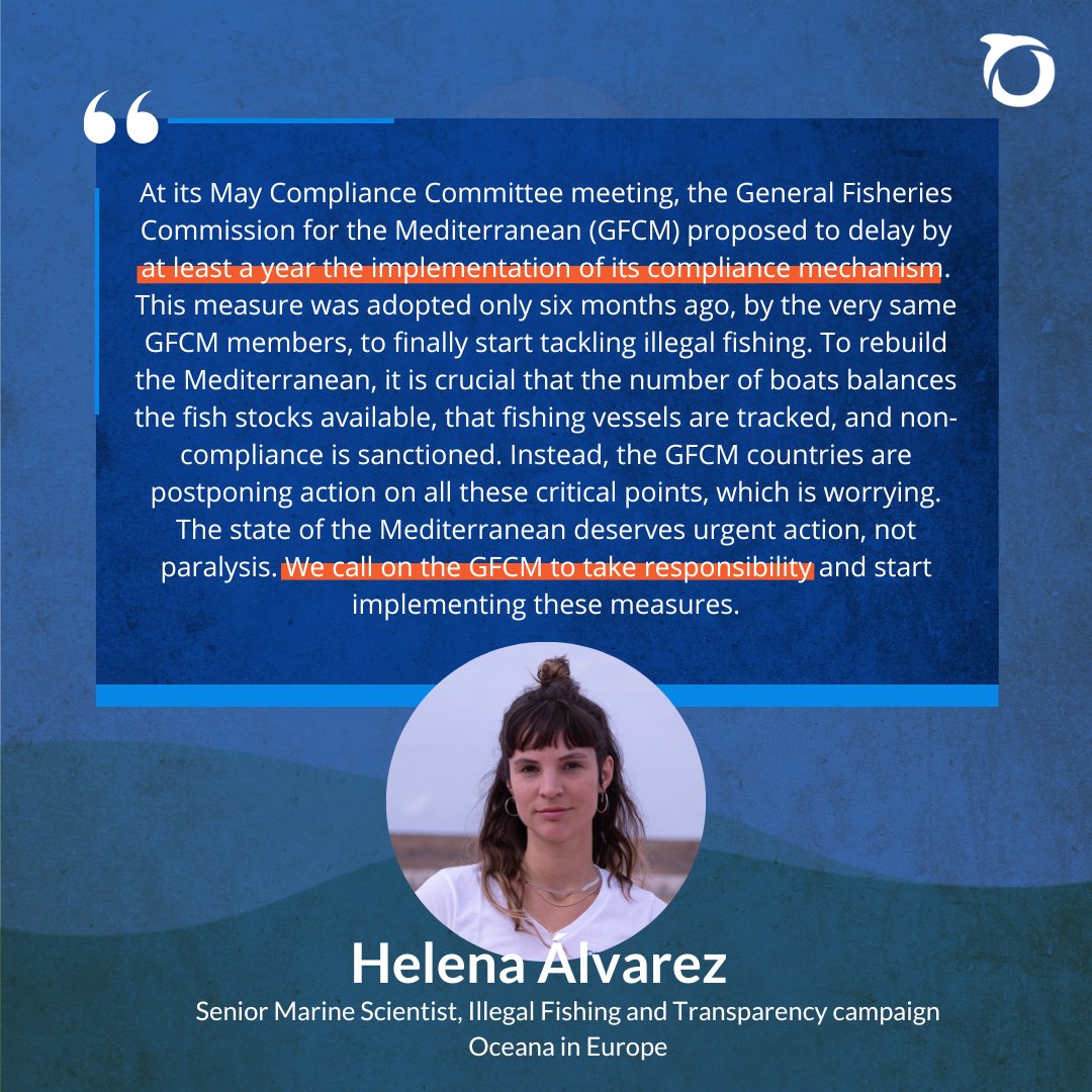 It is disappointing that <a href="/UN_FAO_GFCM/">General Fisheries Commission for the Mediterranean</a> is delaying the entry into force of its mechanism to tackle non-compliance and illegal fishing.

It is time that they take enforcement seriously and ensure that all Mediterranean countries control their fishing activities. 

Our reaction⤵️