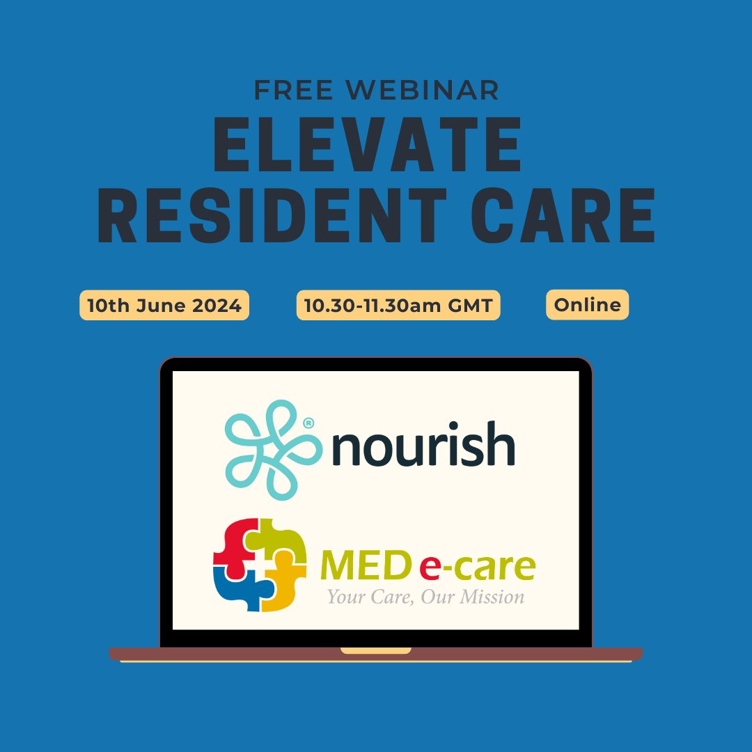 📢 HAVE YOU SIGNED UP?

Join us for a webinar on Elevate Resident Care  hosted by MED e-care and @nourishcare 

10th June - 10.30-11.30am

Don't miss out! Register now: ow.ly/XBxE50REP7o

#ResidentCare #eMAR #CarePlanning #MedicationManagement #Innovation #Webinar