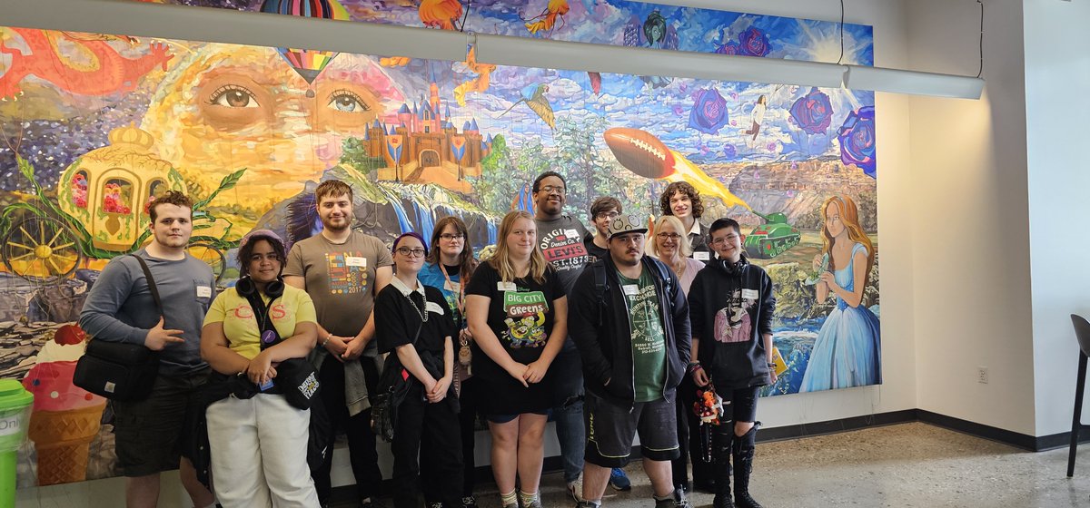 LCTCommunity's tweet photo. Students in Animation/Web Design and Game Design traveled to the College for Creative Studies to participate in workshops on making assets for video games in blender as well as Adobe Substance painter. They learned the  basics of animation fundamentals with Procreate. https://t.co/NLCLYtadrq