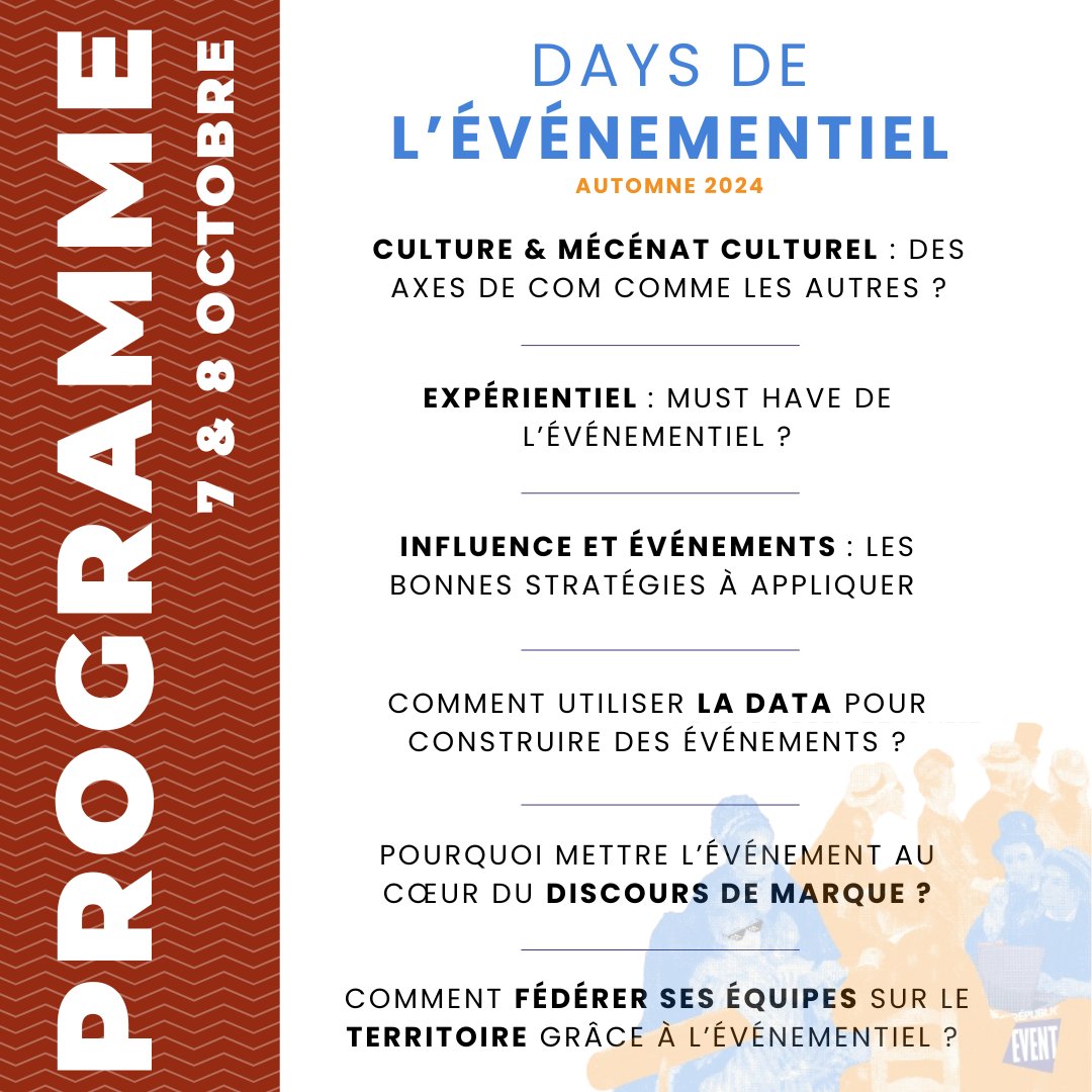 Vous nous les avez demandés !

Voici les sujets de la prochaine édition des Days de l'Événementiel les 7&amp;8 octobre prochains

2 jours intenses, pensés comme une séance de travail XXL dans une ambiance conviviale à Deauville

Rejoignez-nous ici : bit.ly/4dFj8gR

#event