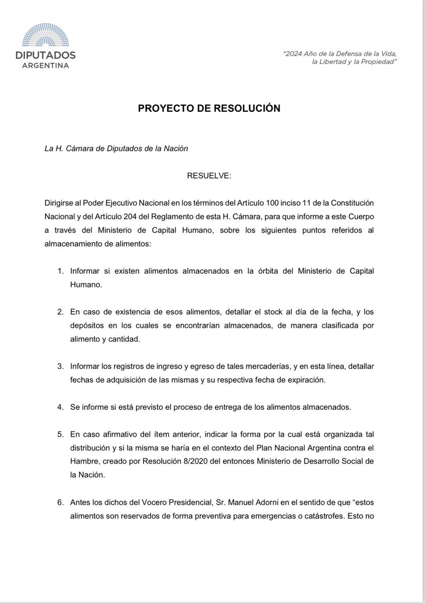 ManesF's tweet photo. Que el Gobierno informe por qué no distribuye los alimentos cuando hay emergencia por el hambre y la malnutrición.

Presentamos con diputados de distintos bloques un pedido de informes al Poder Ejecutivo para que detalle por qué no cumple sin dilaciones con el fallo judicial sobre la distribución de alimentos acumulados en los depósitos.

@MonicaFein
@NataliaDLSok
@FCarbajal2021
@aguirremanuelok
@Marcelacoli63
@DrDanielGollan
@PabloJulianoLP