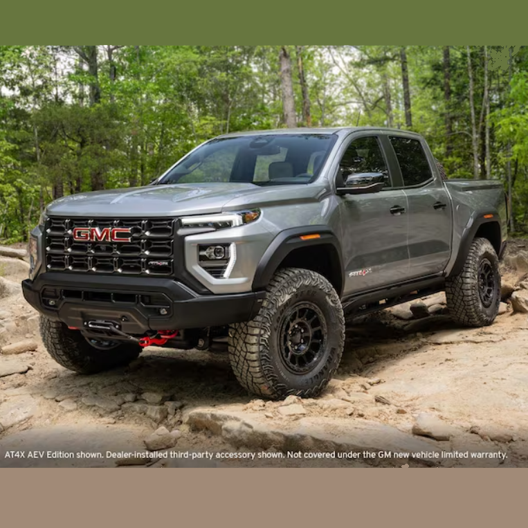 Master the untamed backcountry with Canyon AT4X AEV off-road trucks. 

 #OffRoadAdventure #TruckLife #4x4Nation #OutdoorLife #GMCNation #PerformanceGMC