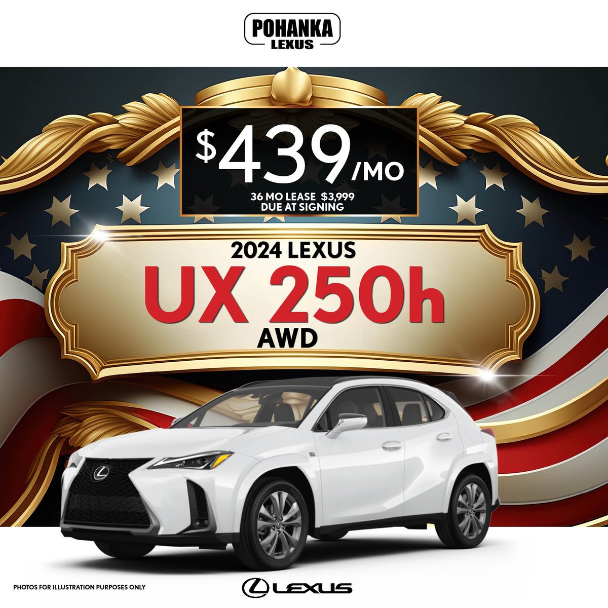 Find financing for $439 a month for a 36 months and only $3,999 due at signing on the 2024 Lexus UX 250 AWD!

Shop now: bit.ly/3xDxgqv

#ilovepohanka #pohankalexus #chantillyva #apr #upgrade