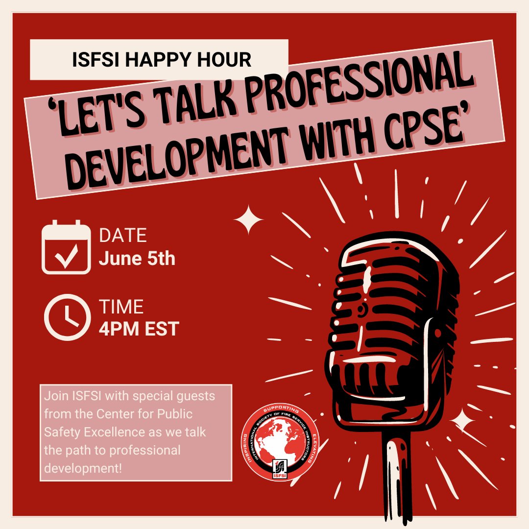 FireInstructors's tweet image. One week away! Make sure to RSVP by visiting the link in our instagram and Facebook bios or by visiting isfsi.org/events today.