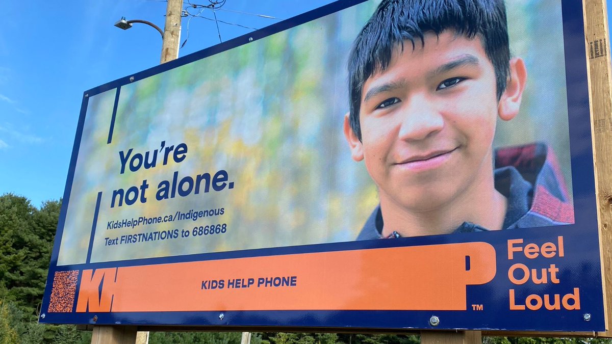 Did you know that rural and remote Indigenous communities can request a free Kids Help Phone billboard, road sign, or vinyl wall mural through our New Trails program? Please reach out to us at Indigenous@KidsHelpPhone.ca for info 🙌