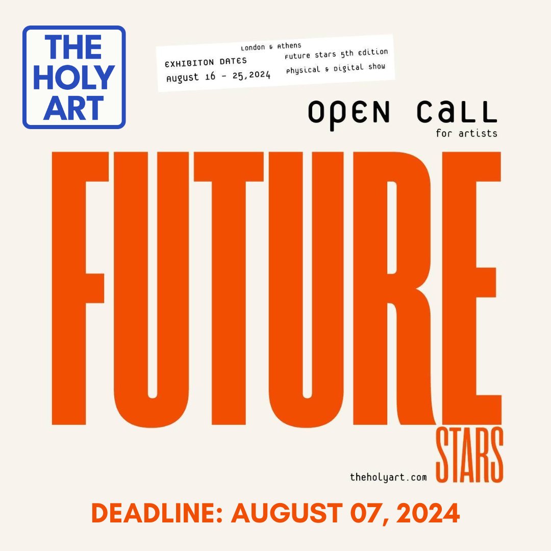 The Holy Art Gallery - Future Stars: 5th Edition - Become A Future Star. Our Future Stars event is the perfect opportunity for you to showcase your art to the world. DEADLINE: August 07, 2024. theartlist.com/the-holy-art-g…

#TheArtList #TheHolyArtGallery #FutureStars