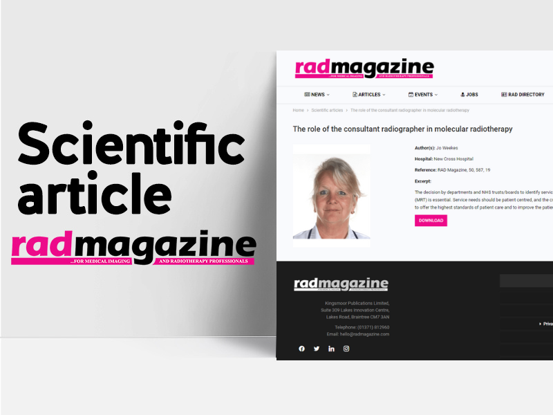 April scientific article now available to download:

Title: The role of the consultant radiographer in molecular radiotherapy
Author(s): Jo Weekes

radmagazine.com/scientific-art…

#RADMagazine #medicalimaging #healthcare #medical #nuclearmedicien #radiotherapy