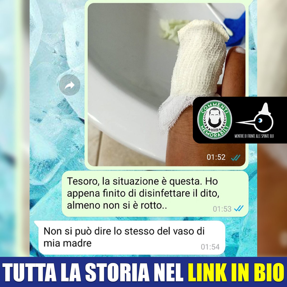 [SPUNTEBLU MEMORABILI] Il dito e il vaso

Leggete la storia completa nel LINK IN BIO 😜
l8r.it/A4Cg

#commentimemorabili #continuatevoi #linkinbio #spunteblu #spunteblumemorabili