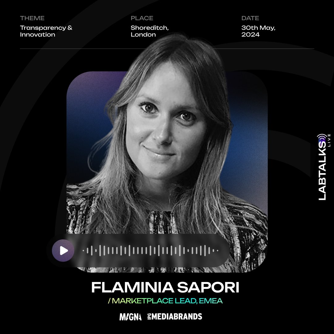 Thrilled to share that Flaminia Sapori will be joining us as a featured speaker at LabTalks Live tomorrow! 

Flaminia will bring her extensive expertise to our discussion on ad tech transparency. 

#LabTalksLIVE