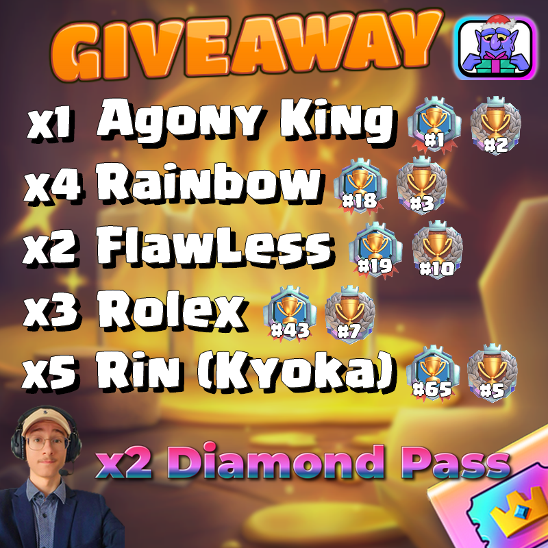 Matt Eulot 🎙 (@matteulot) on Twitter photo 🎁 Giveaway 🎁
🏆 ×2 Diamond Pass
🏆 ×15 Top Players Friendlinks
👉Rules :
⭐️ Like & Retweet ❤️🔁
⭐ Follow me on Twitch : twitch.tv/matt_eulot
⭐️ Follow :
<a href="/MattEulot/">Matt Eulot 🎙</a>
<a href="/rayantcb_cr/">SKR❤️RayanTCB🌸</a>
<a href="/King_CR07/">Agony King</a>
<a href="/_RainbowCR/">Rainbow</a>
@LessFlaw_
<a href="/rolex_cr/">Rolex CR</a>
@KyokaSu1getsu
Winners in 10 days #ClashRoyale 😎 🎁 Giveaway 🎁
🏆 ×2 Diamond Pass
🏆 ×15 Top Players Friendlinks
👉Rules :
⭐️ Like & Retweet ❤️🔁
⭐ Follow me on Twitch : twitch.tv/matt_eulot
⭐️ Follow :
<a href="/MattEulot/">Matt Eulot 🎙</a>
<a href="/rayantcb_cr/">SKR❤️RayanTCB🌸</a>
<a href="/King_CR07/">Agony King</a>
<a href="/_RainbowCR/">Rainbow</a>
@LessFlaw_
<a href="/rolex_cr/">Rolex CR</a>
@KyokaSu1getsu
Winners in 10 days #ClashRoyale 😎