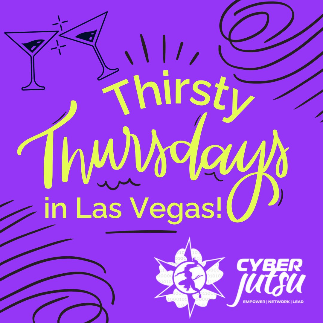 Are you a #cyberjutsutribe member in Las Vegas? 🎰🎲🌆 Join us and our partners every 2nd Tuesday of the month to network and decompress from the week. There will be speaking and sponsorship opportunities available for these events! No vendor pitches. womenscyberjutsu.org/events/EventDe…