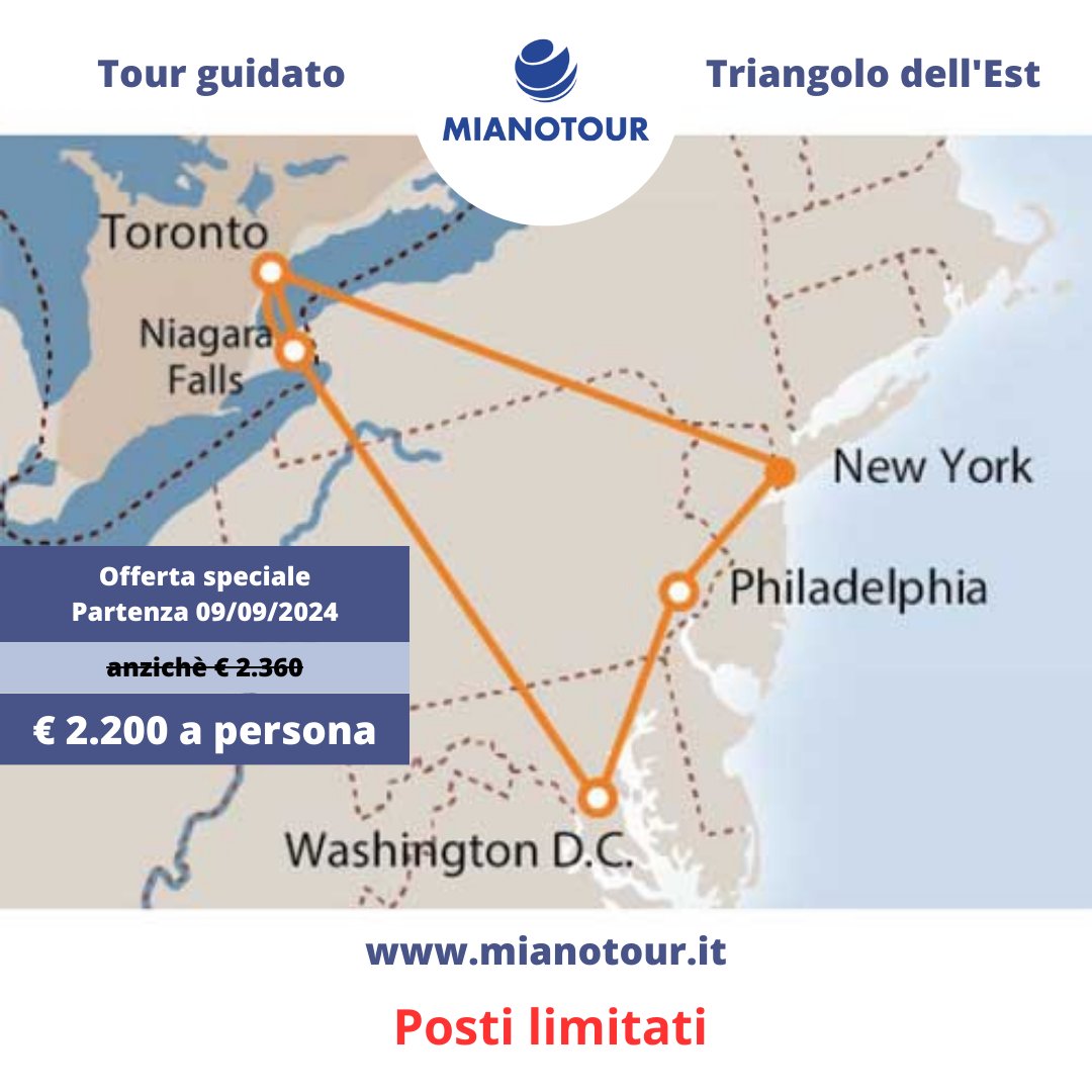mianotour's tweet photo. 🎉 Parti con noi per un'avventura indimenticabile nel cuore dell'Est degli Stati Uniti! 🚀
PER MAGGIORI INFORMAZIONI CLICCA QUI: https://t.co/HzDDygPccl https://t.co/kKNxA2V8gq