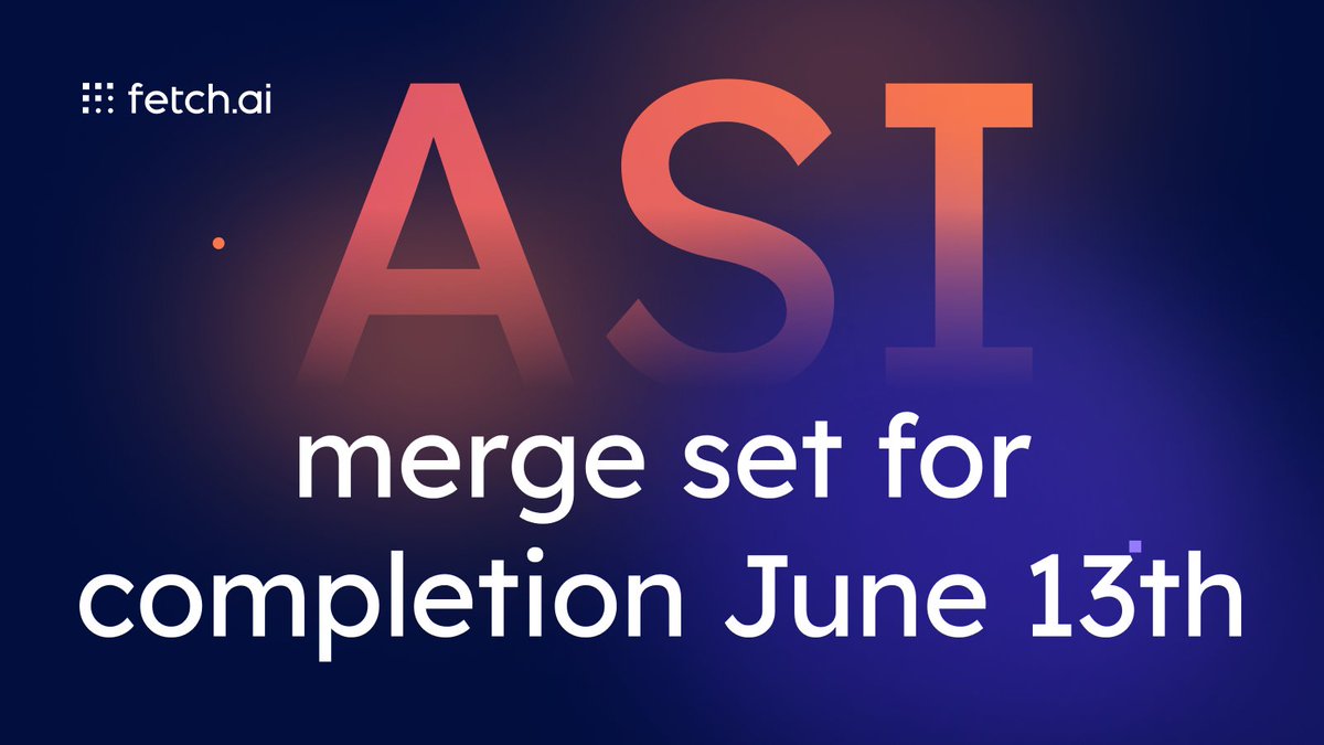 Breaking News: The ASI merger is set to be completed on June 13, 2024 💫
Fetch.ai, @oceanprotocol, and @SingularityNET are joining forces to create the Artificial Superintelligence Alliance $ASI, a decentralized alternative to #AI projects dominated by Big Tech.