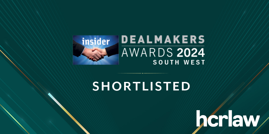 Our #Corporate team have been shortlisted for three awards at this year’s @insiderswest Dealmakers Awards.

Find out more about the awards and hear from Head of Corporate in Cheltenham, Tim Ward, here: ow.ly/o7SU50S01XK