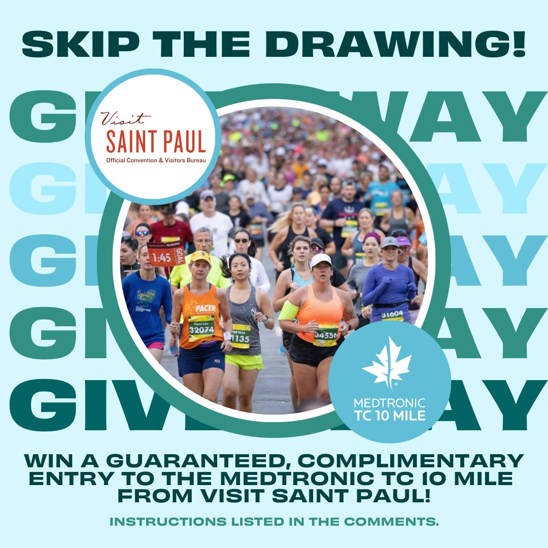 Here's how to enter:
👍 Like this post
📲 Follow @SaintPaul& @tcmarathon
👟 Comment your favorite place to run in Saint Paul

Winner will be selected and announced on Thursday, June 6. Good luck!