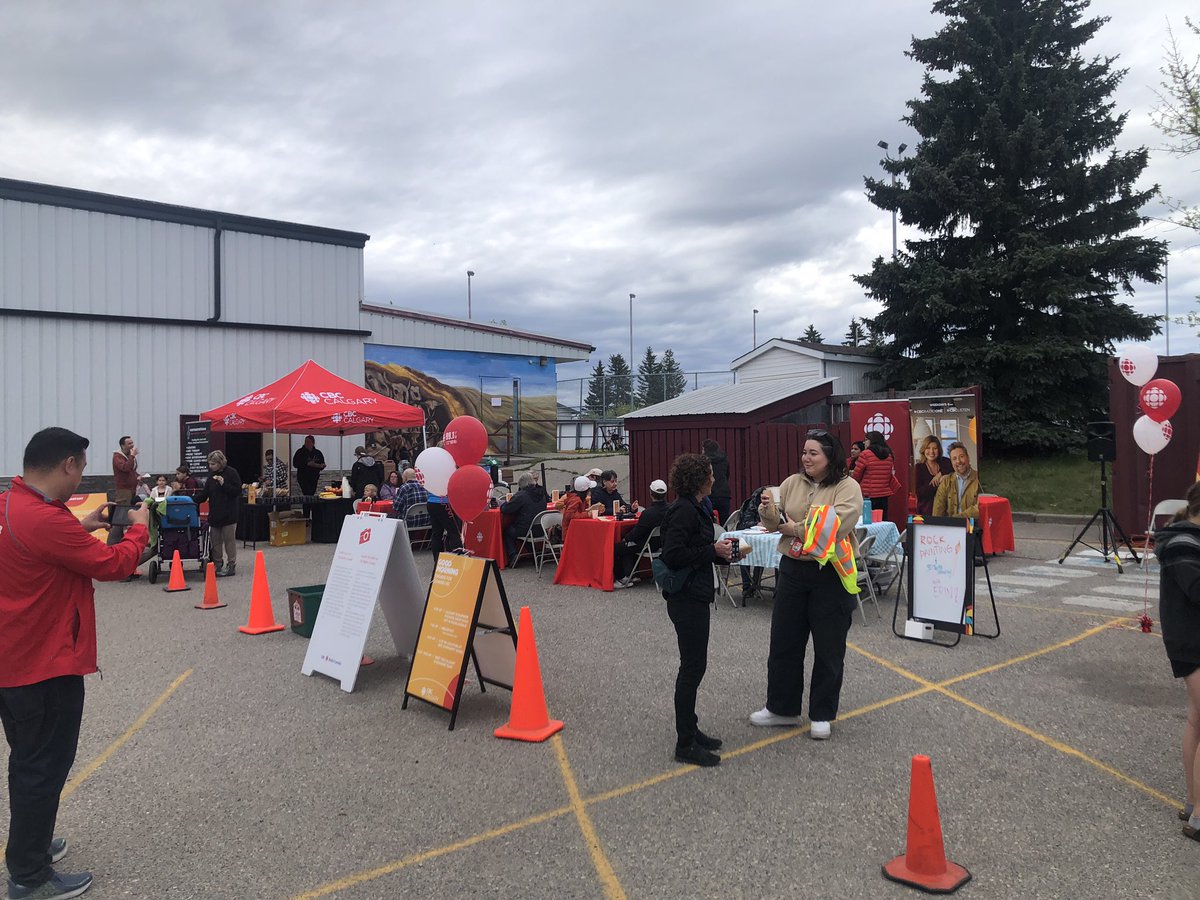 Excitement is building this morning! The CBC eye opener radio show are here on site and starting the day with a free breakfast!