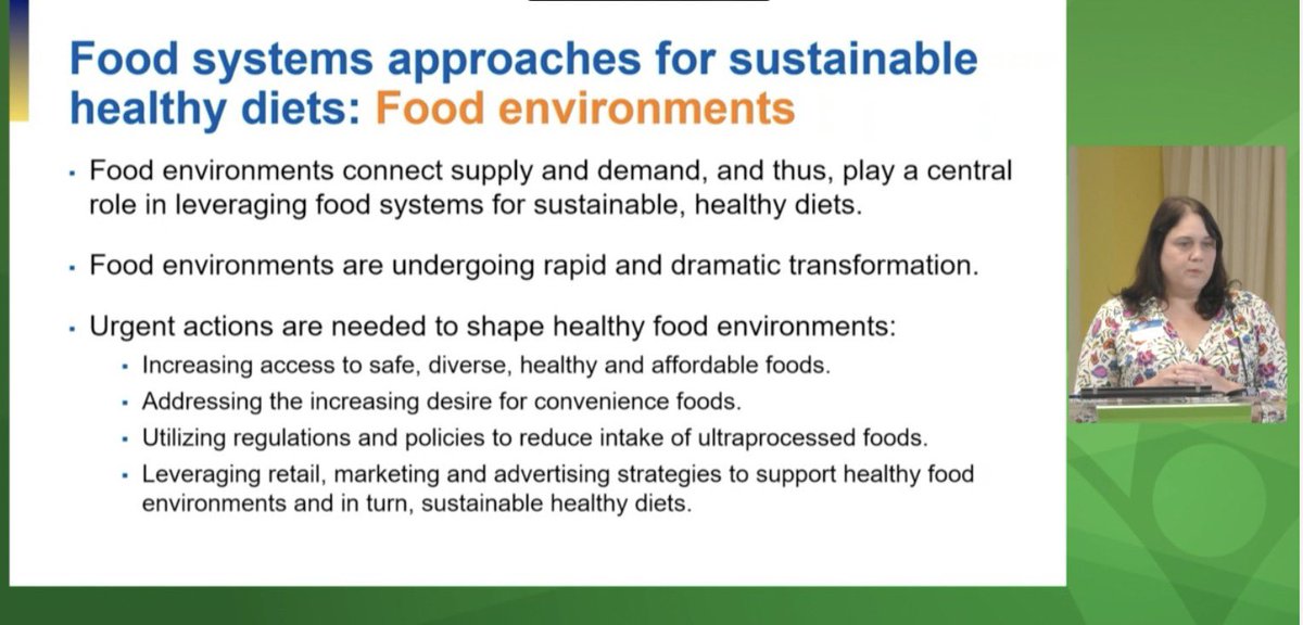 Food environments play a crucial role in shaping #sustainable and healthy diets.🙏 'We must prioritise and improve access to safe, diverse, and healthy foods,' Deanna Olney @ifpri. Access to good food must become the reality for all! #GFPR2024