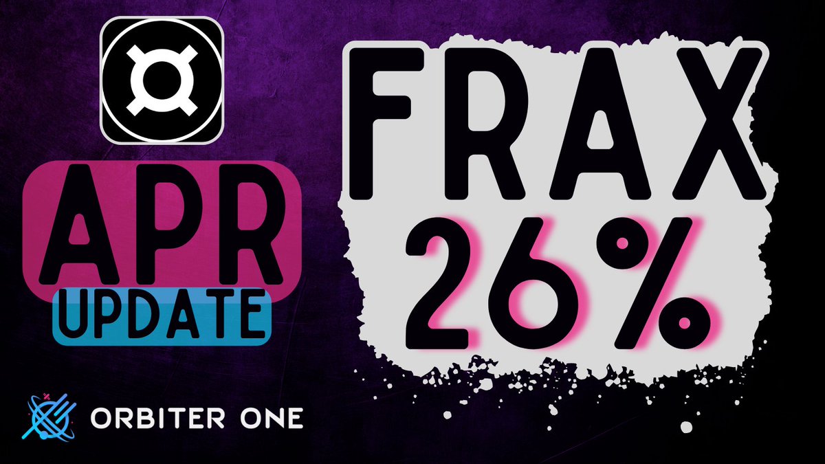 💹 Want to grow your crypto holdings? Orbiter One offers top-notch #FRAX #APY rates to maximize your returns. Join us now! 🚀🤑 

#InvestSmart #cryptoinvesting #Earn #DeFi #PassiveIncome #EarnMore #Blockchain #Cryptocurrency #DeFi #Lending #DAO #InvestSmart #CryptoGains #Staking