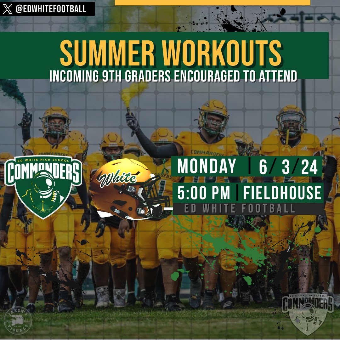 Summer workouts start Monday, Be there! #CommanderPride