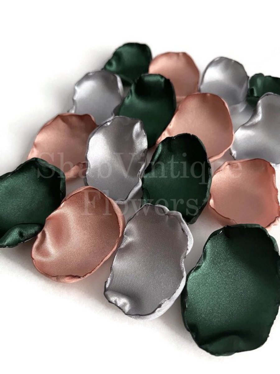 Emerald green, silver, rose gold mix of flower petals, Birthday Party, flower girl petals, Wedding aisle decor, Wedding gift by ShabVintiqueFlowers dlvr.it/T7YXSK #weddingcolors #bridal #weddingdecor #flowerpetals #weddingplanner #weddingseason #bridetobe #celebrate