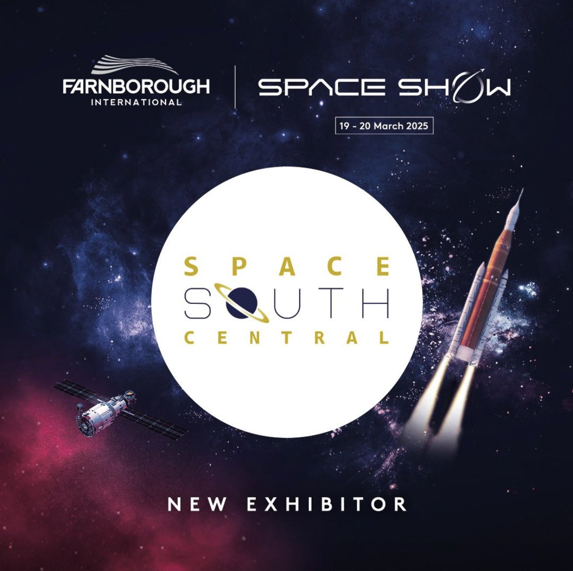 The largest regional space cluster in the UK, @spacesouthcntrl, will be joining the international space community and exhibiting at Farnborough International Space Show 2025!
 
The space cluster represents more than 175 innovative companies delivering end-to-end capabilities.