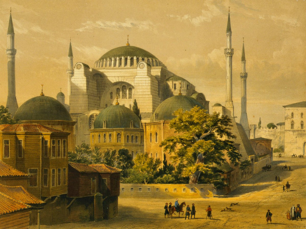 Daily_Echoes's tweet photo. 🧵2/3 
The implications of Constantinople's fall were profound and far-reaching. The city's strategic location made it a crucial hub for trade and cultural exchange between Europe and Asia. By capturing Constantinople, the Ottomans gained control of critical trade routes, boosting their economic power and facilitating the spread of their influence across both continents.

Moreover, the fall of Constantinople had significant cultural and intellectual repercussions. As the city fell, many Greek scholars fled to Western Europe, carrying with them precious manuscripts and knowledge from ancient Greek and Roman civilizations. This migration significantly contributed to the Renaissance, igniting a revival of classical learning and artistic expression that profoundly shaped Western culture.

The event also marked a dramatic shift in religious dynamics. The iconic Hagia Sophia, a masterpiece of Byzantine architecture and a symbol of Orthodox Christianity, was converted into a mosque. This change reflected the cultural transformation brought about by the Ottoman conquest and the deepening divide between the Christian West and the Muslim East. The fall of Constantinople thus had lasting religious and cultural implications, shaping the geopolitical landscape for centuries.