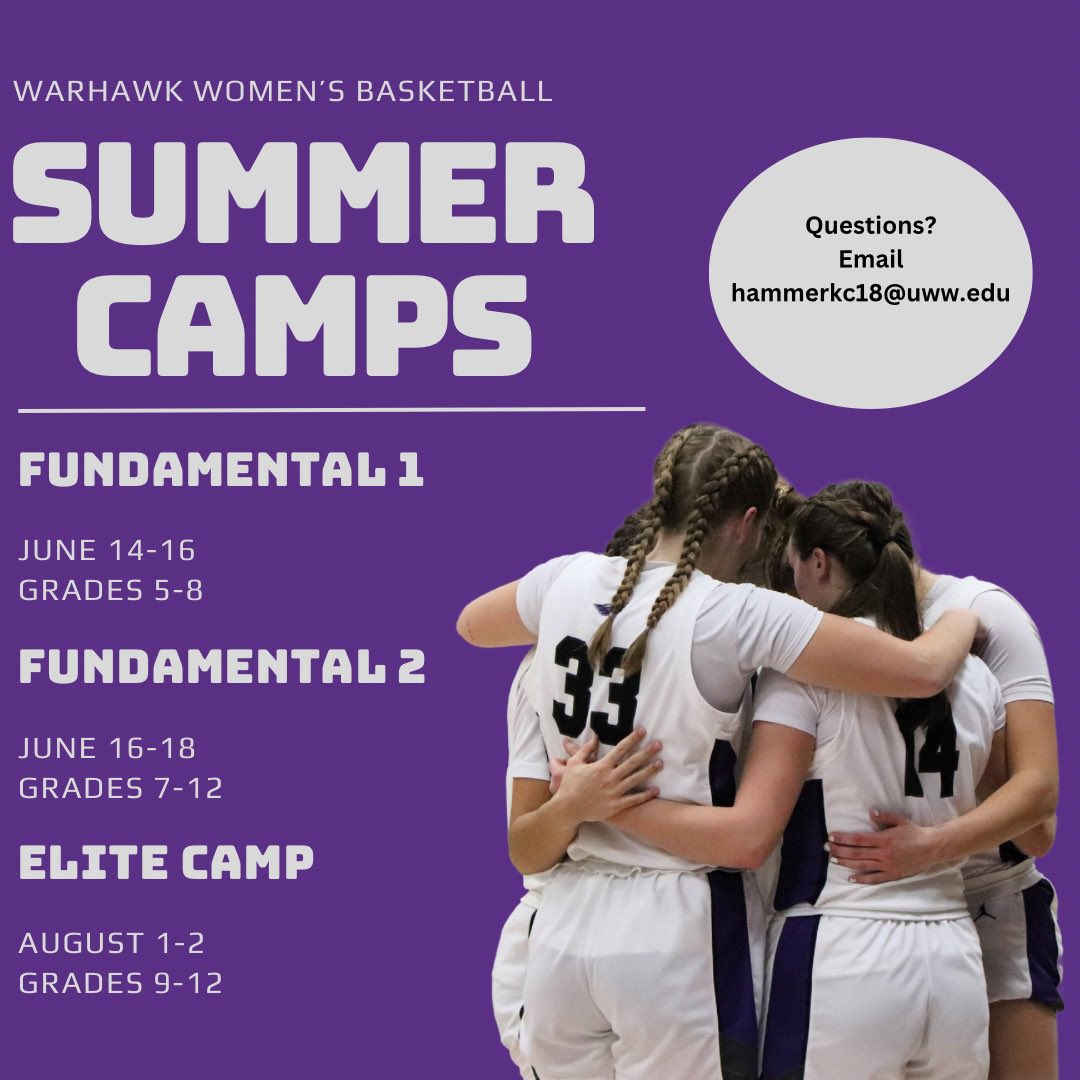 Still time to register!!!! Don’t miss out ‼️

Great opportunity to work on your game and learn from one of the best programs in the country!!! 🔥🏆

We hope to see you all there!! Register using the link below!! 🎉

Link: uww.edu/ce/camps/athle…

#PoweredByTradition || #d3hoops