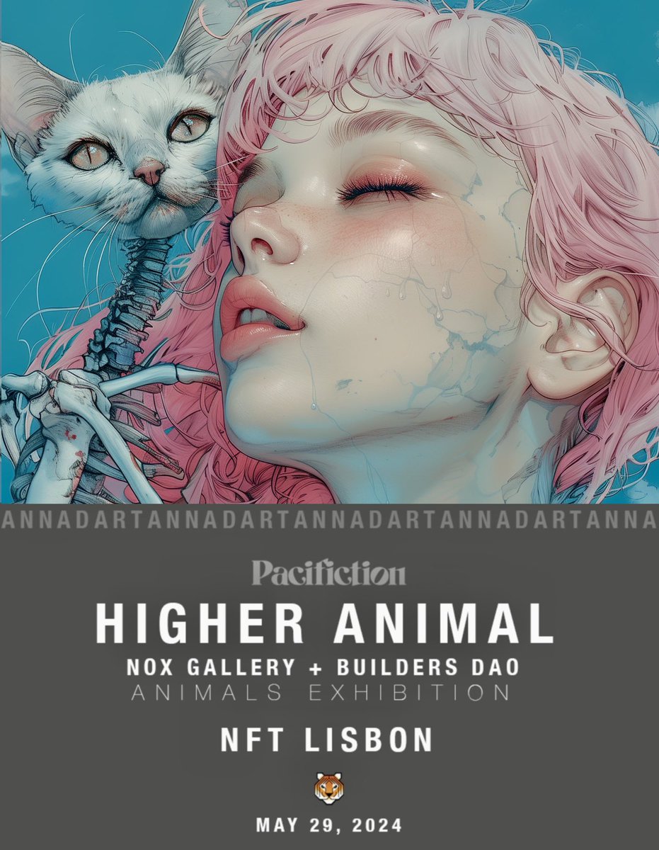🩵𝗜𝗠𝗣𝗢𝗥𝗧𝗔𝗡𝗧 𝗡𝗘𝗪𝗦🩵 Excited to join a new NFT show ◤ ANIMALS ◢ in 𝗟𝗶𝘀𝗯𝗼𝗻 at NFC Summit 🇵🇹 Curators: @NoxGallery @TheBuildersDao Drop to collect my new NFT 🔗🔻