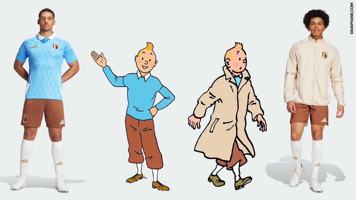 Of course the walkout jacket for the Belgium away shirt is based on Tin Tin’s coat. Superb 😅🙌