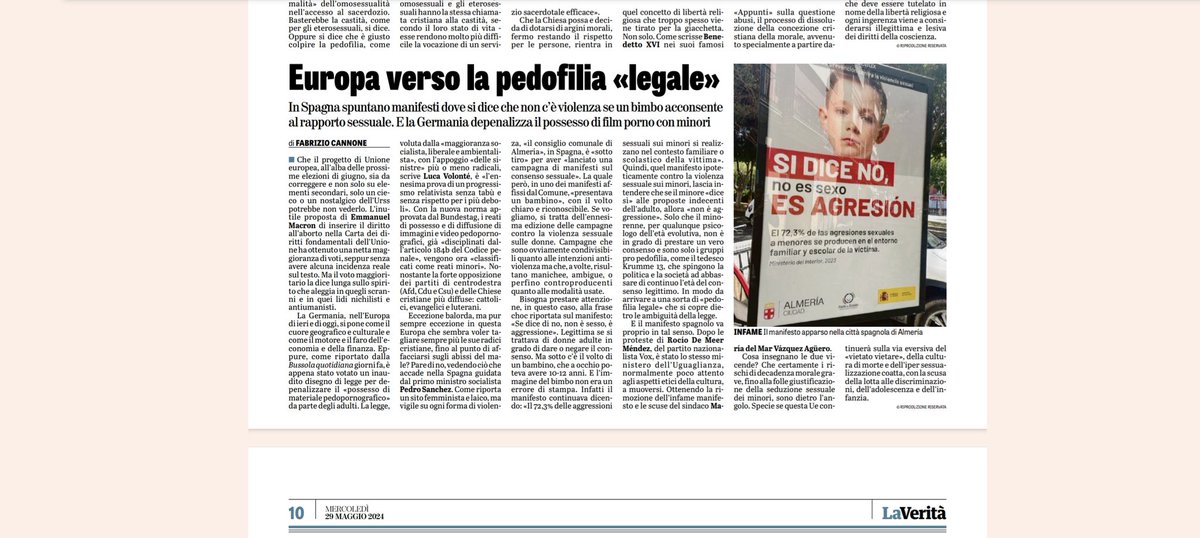 #UE verso #pedofilia 'legale' #Germania #Spagna starebbero legittimando detenzione materiale  pedopornografico. Consenso del minore esimente. Follia! Se #Putin ci distrugge ben venga.Questo #Occidente non merita di sopravvivere #Sodoma e #Gomorra furono distrutte per molto meno!