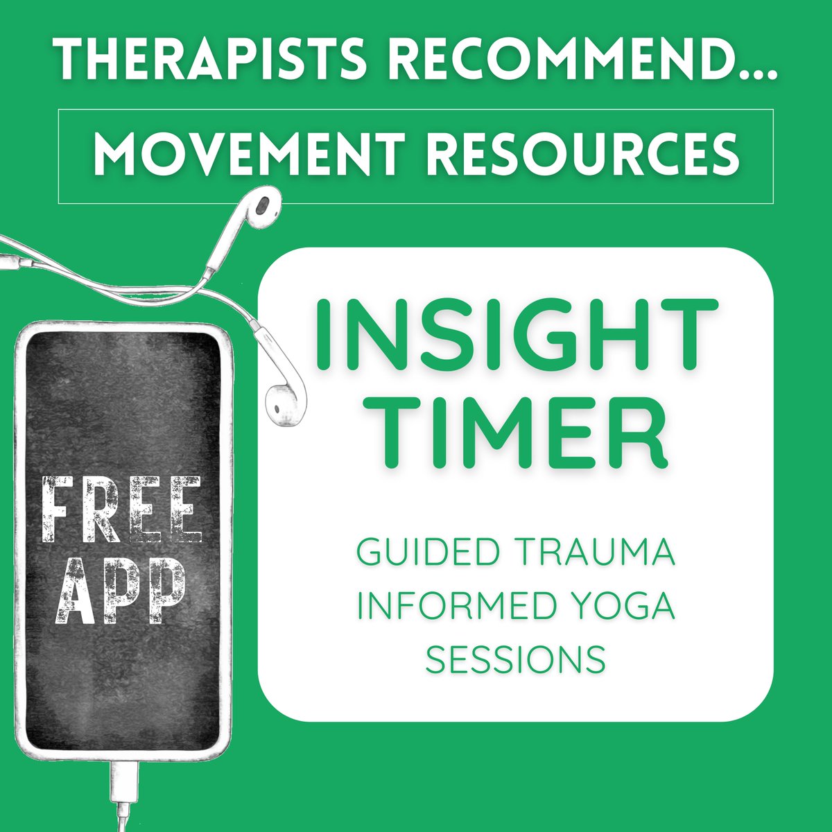 #TherapistsRecommend

"I like the App ‘<a href="/InsightTimer/">insighttimer</a>’. It has lots of guided trauma informed yoga and Qi Gong sessions on it."

Beacon House Psychotherapist