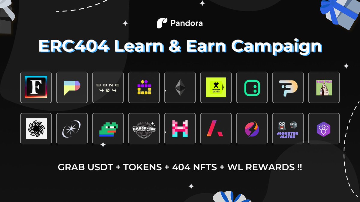 ERC404 Learn & Earn Campaign is Live Now! 🚀Your gateway to mastering ERC404! Participate NOW & stand a chance to win big while you learn! ➡️Join the campaign: intract.io/events/6655855… 💰Rewards: $USDT + Project Tokens + NFTs 📖 Read more: medium.com/pandoraprotoco…