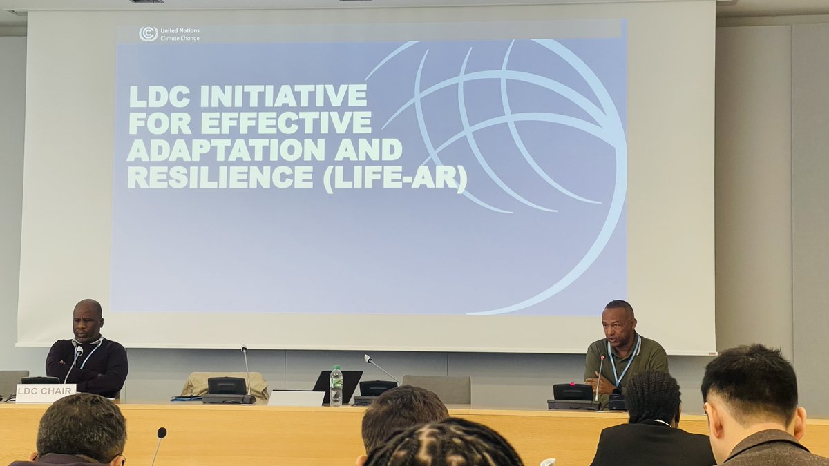 The #LIFEAR technical lead, @GebruJember delivered a presentation today at the #LDCGroup #SB60 negotiations prep meeting, updating members on the initiative, progress made by frontrunner countries, funding landscape along with the transition plans to a new independent entity.