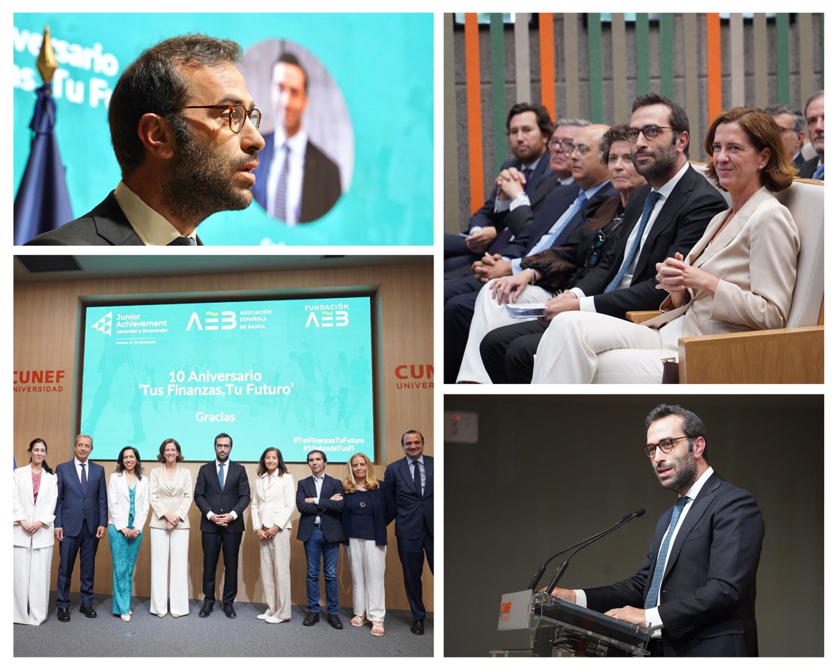 Un honor clausurar la jornada sobre la #EducaciónFinanciera, esencial para la cohesión y el progreso social, especialmente importante para nuestros jóvenes. Las finanzas forman parte de nuestro día a día.

¡Enhorabuena por estos 10 años del programa #TusFinanzasTuFuturo!