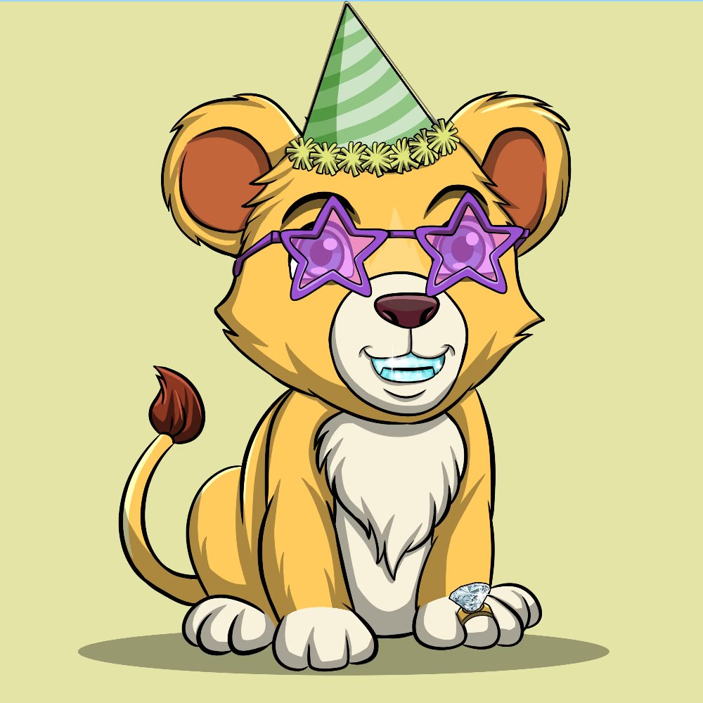 This little @APYLionNFT fella celebrates his first birthday today!  

He would love to have more friends partying with him!  🥳 For that, we need to mint some here: apy-lion.com/mint