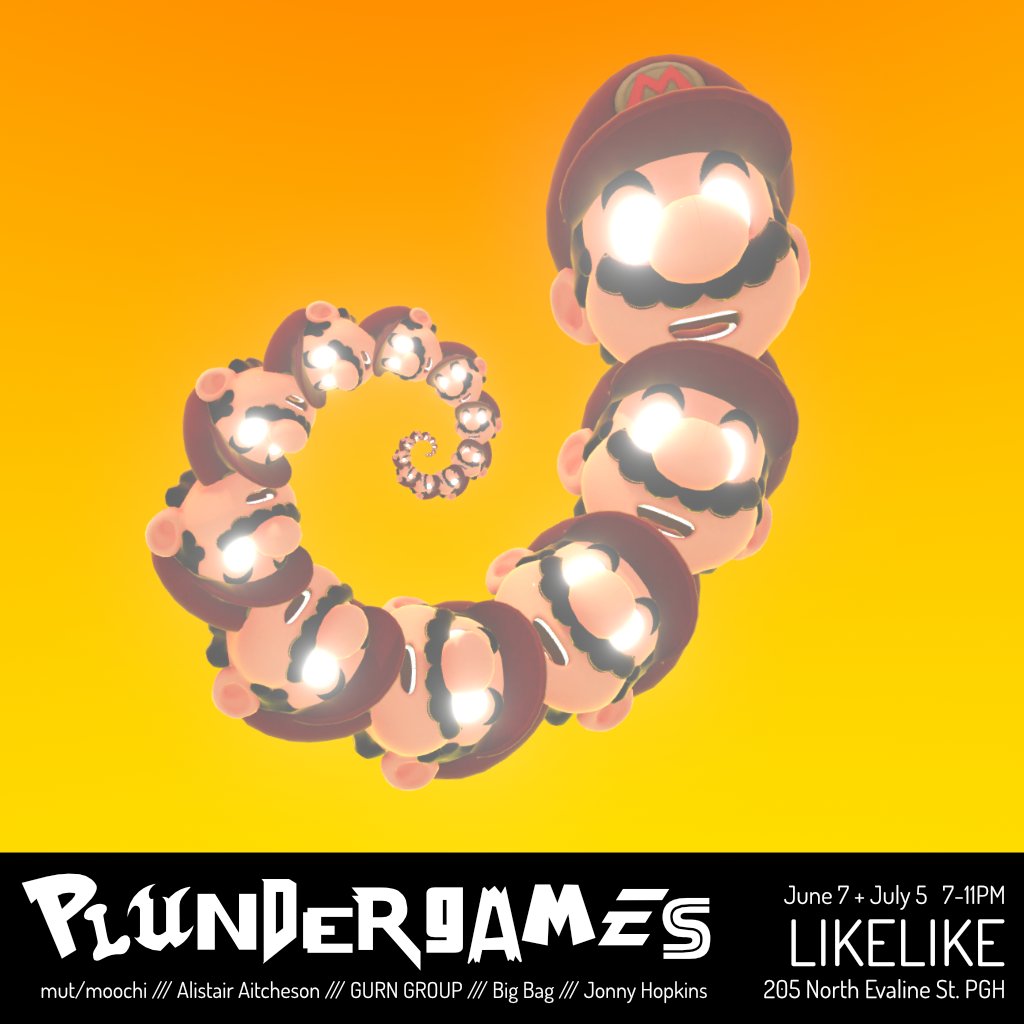 PLUNDERGAMES
An exhibition of plunderludics and plundercore works.

Friday June 7
Friday July 5
likelike.org/2024/05/29/plu…